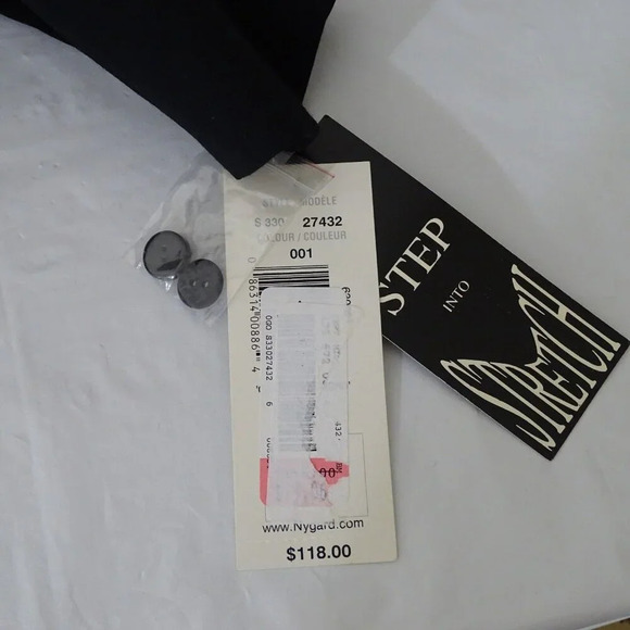 Nygard Blazer Jacket Women Size 6P Black Rayon Wool Long Sleeve Career NEW Vtg - Picture 4 of 8